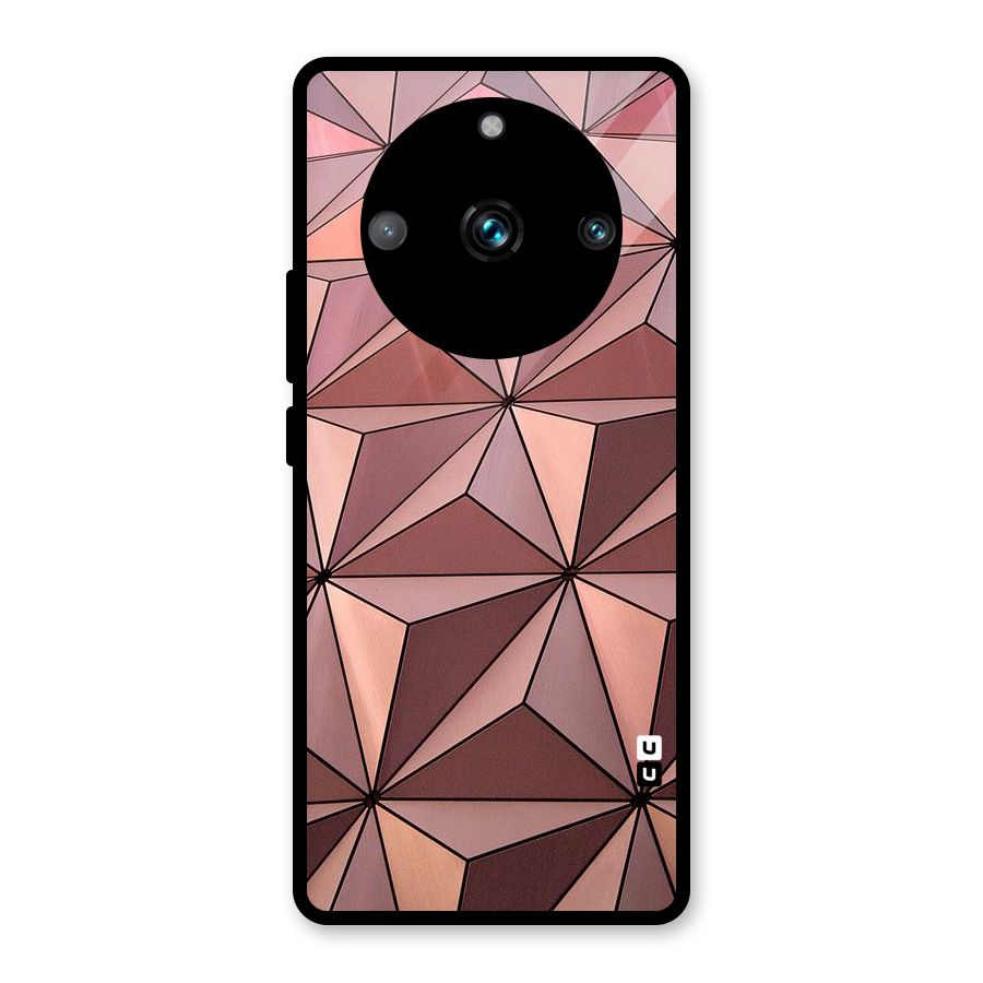 Rosegold Abstract Shapes Glass Back Case for Realme Narzo 60 Pro