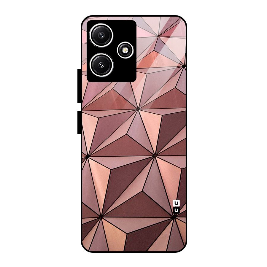 Rosegold Abstract Shapes Glass Back Case for Redmi 12 5G