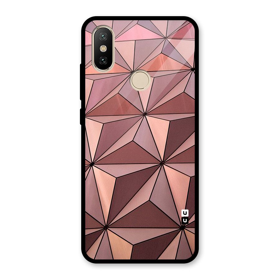 Rosegold Abstract Shapes Glass Back Case for Redmi A2
