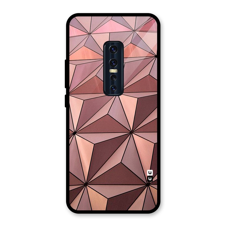 Rosegold Abstract Shapes Glass Back Case for Vivo V17 Pro