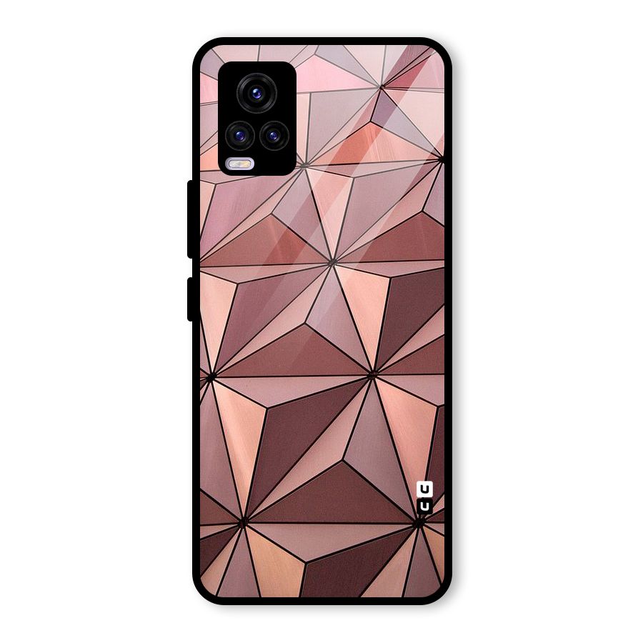 Rosegold Abstract Shapes Glass Back Case for Vivo V20 2021