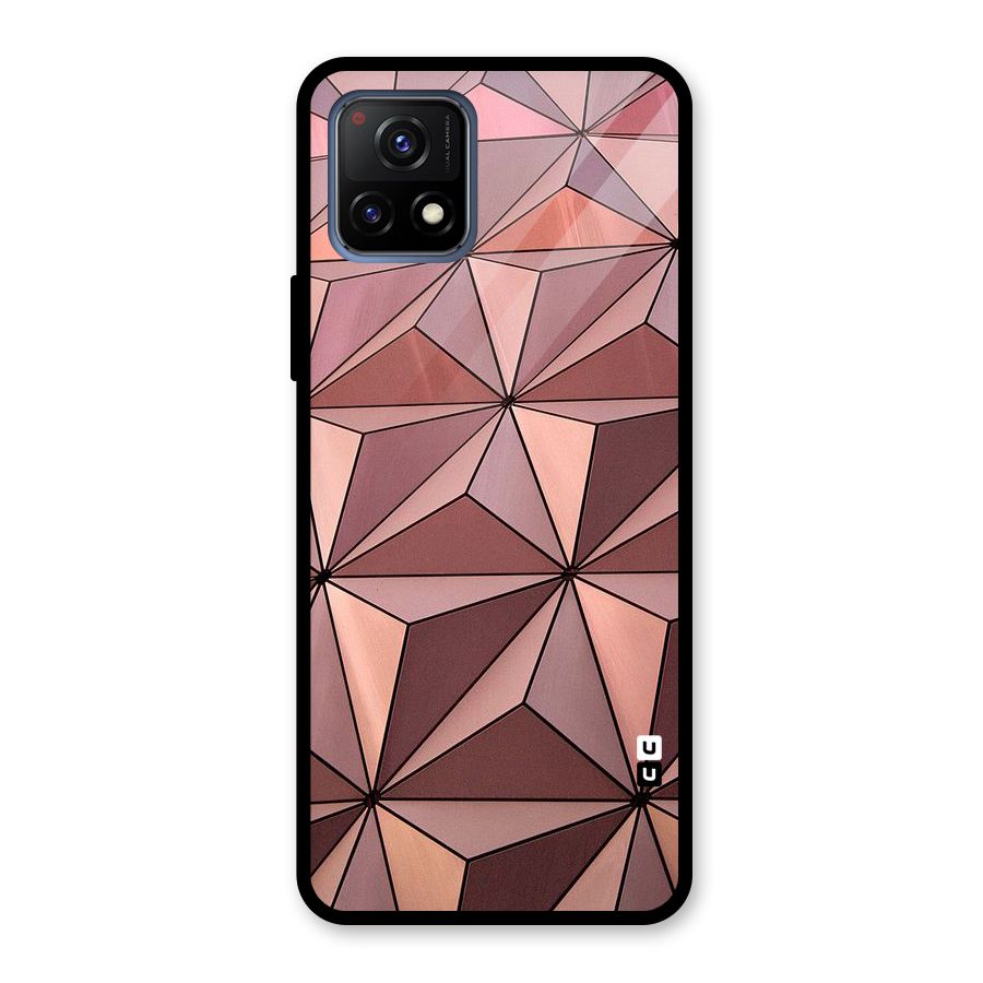 Rosegold Abstract Shapes Glass Back Case for Vivo Y72 5G