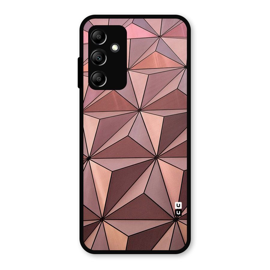 Rosegold Abstract Shapes Metal Back Case for Galaxy A14 5G