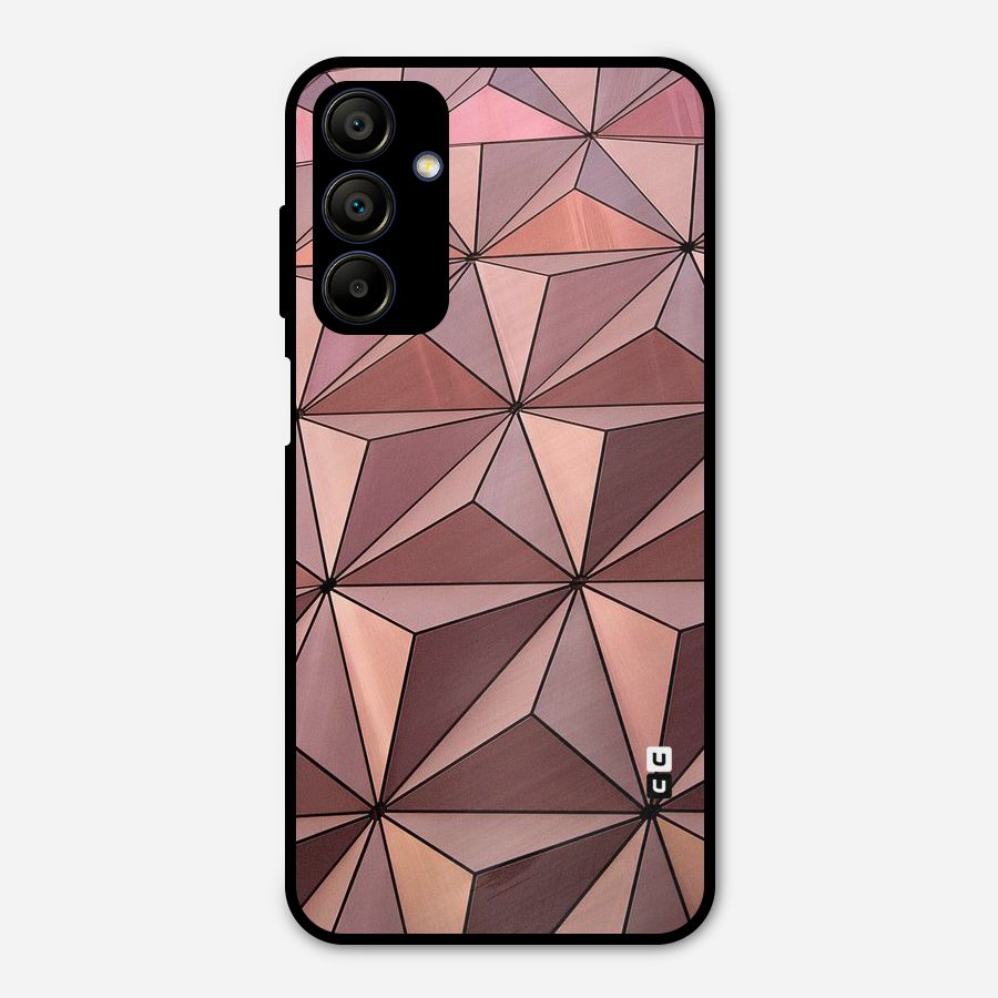 Rosegold Abstract Shapes Metal Back Case for Galaxy A15 5G