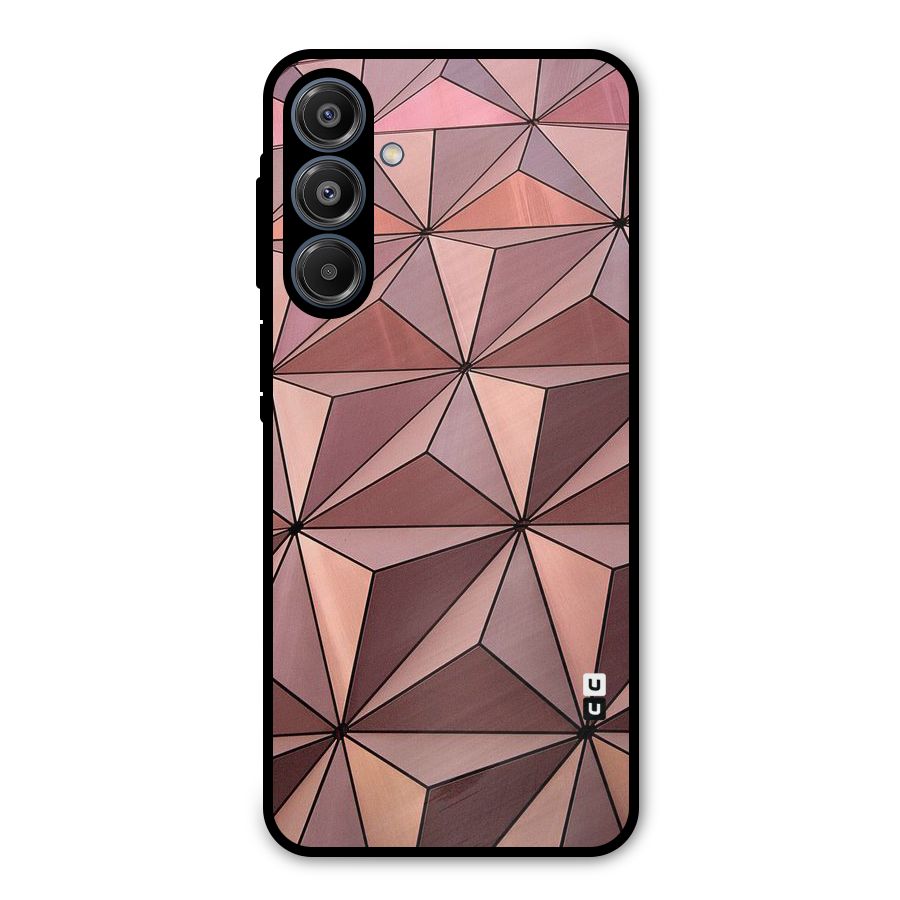 Rosegold Abstract Shapes Metal Back Case for Galaxy A16 5G