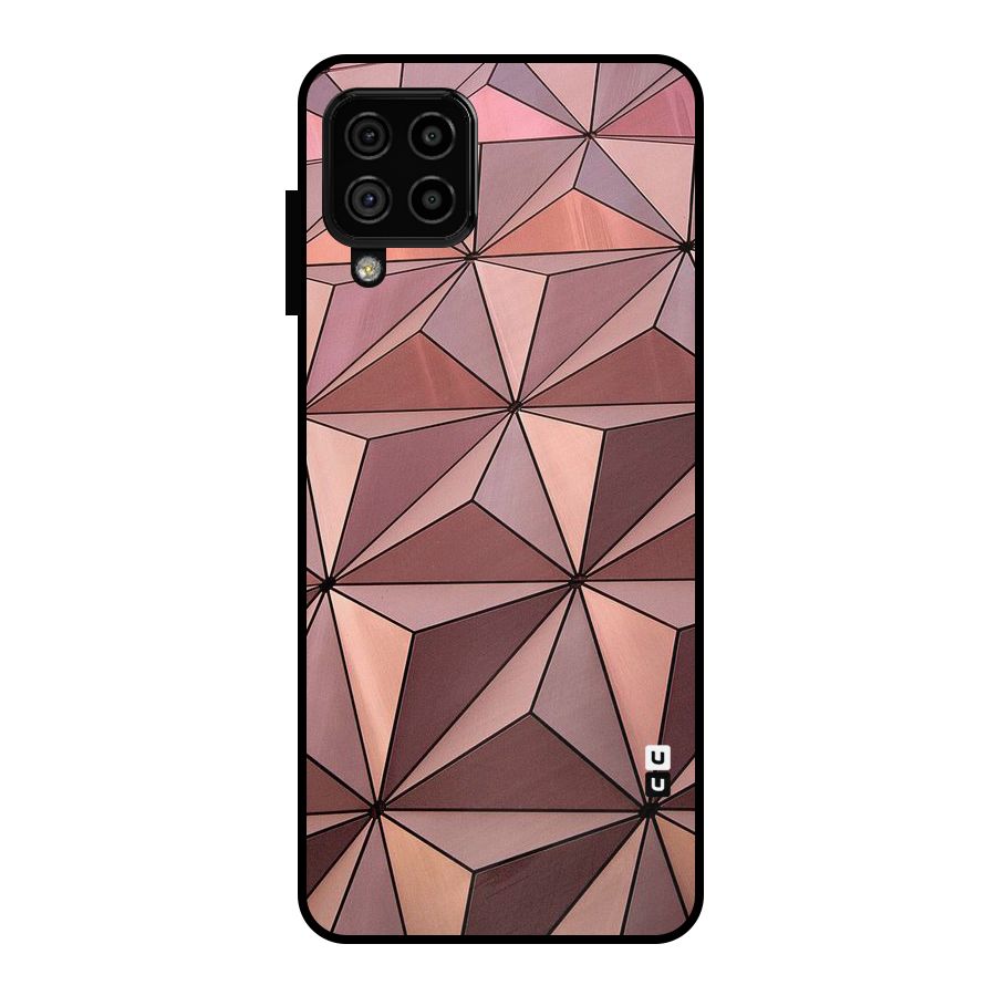 Rosegold Abstract Shapes Metal Back Case for Galaxy A22 4G