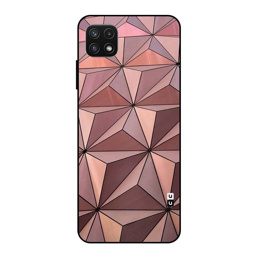 Rosegold Abstract Shapes Metal Back Case for Galaxy A22 5G