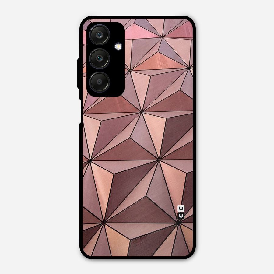 Rosegold Abstract Shapes Metal Back Case for Galaxy A25 5G