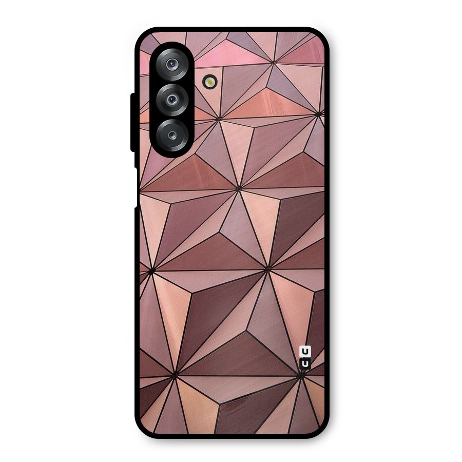 Rosegold Abstract Shapes Metal Back Case for Galaxy A26