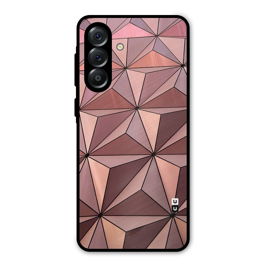 Rosegold Abstract Shapes Metal Back Case for Galaxy A36
