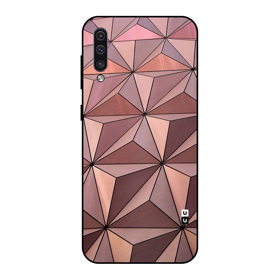 Rosegold Abstract Shapes Metal Back Case for Galaxy A50