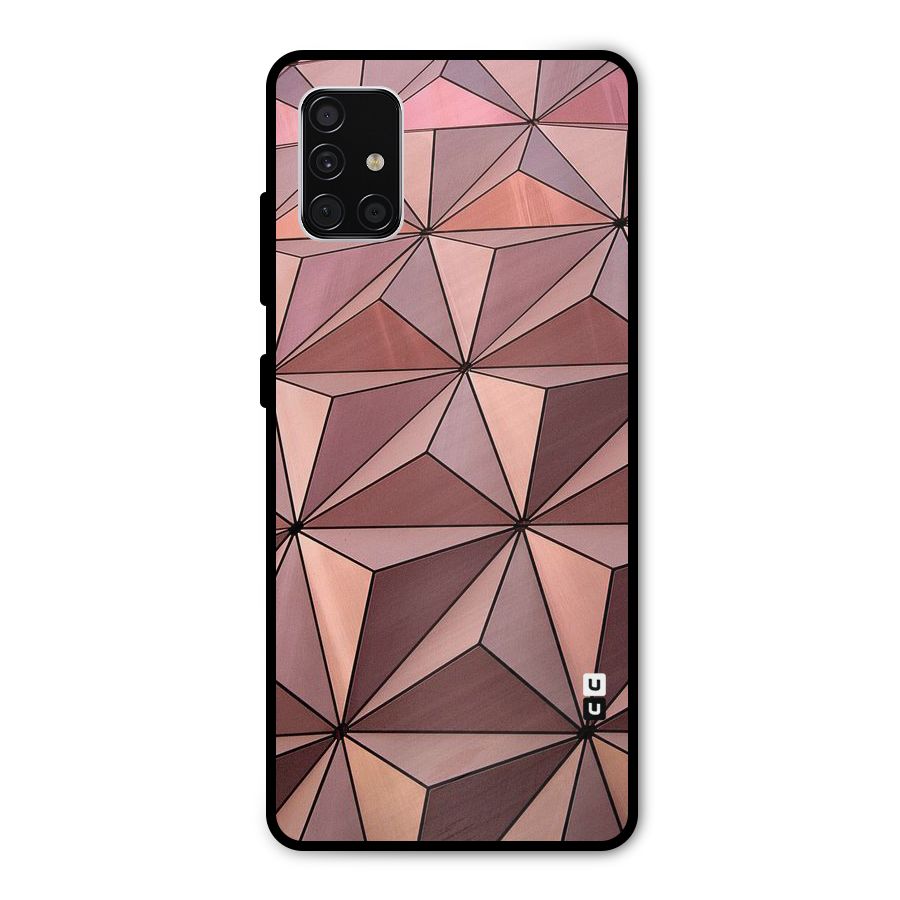 Rosegold Abstract Shapes Metal Back Case for Galaxy A51