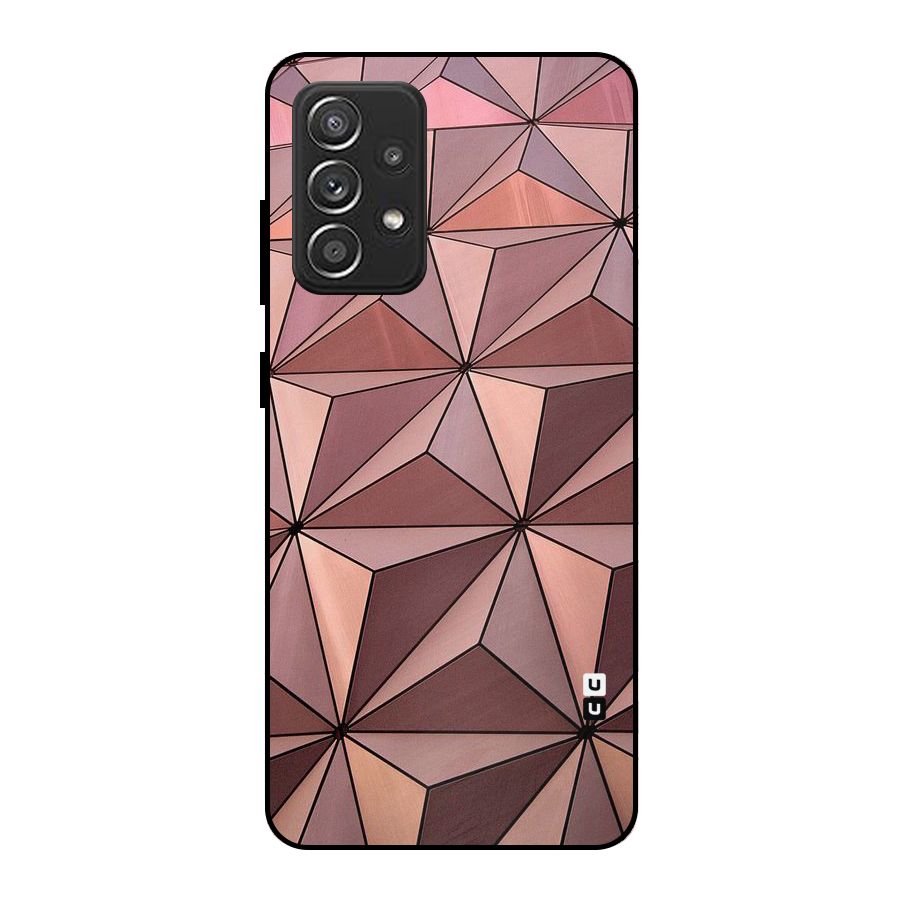 Rosegold Abstract Shapes Metal Back Case for Galaxy A52s 5G