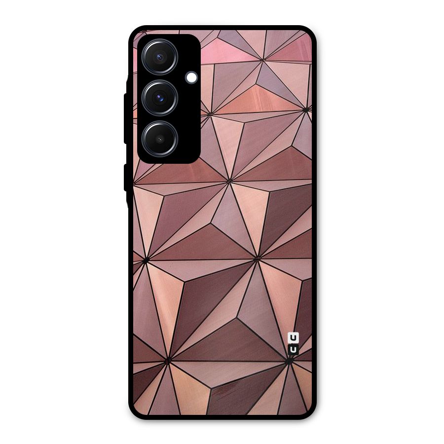 Rosegold Abstract Shapes Metal Back Case for Galaxy A55