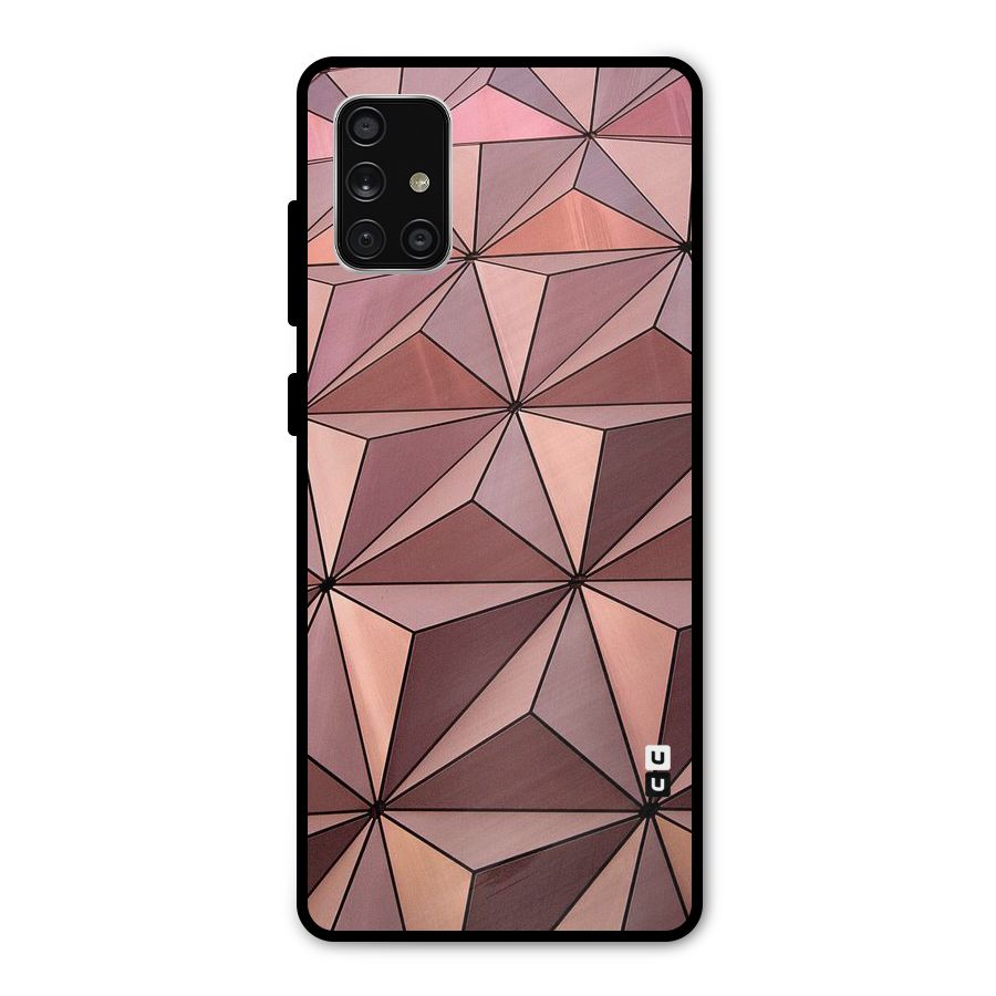 Rosegold Abstract Shapes Metal Back Case for Galaxy A71
