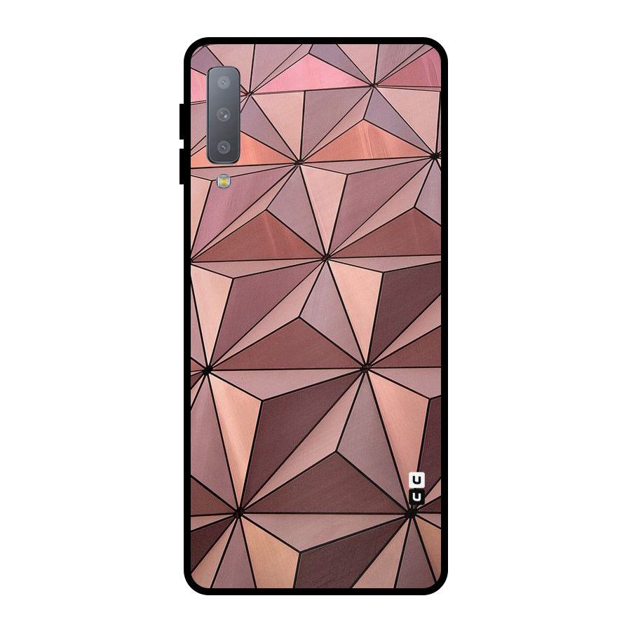 Rosegold Abstract Shapes Metal Back Case for Galaxy A7 (2018)
