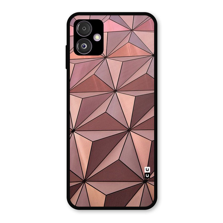 Rosegold Abstract Shapes Metal Back Case for Galaxy F14