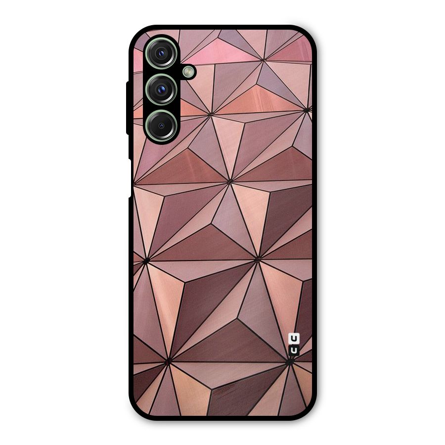 Rosegold Abstract Shapes Metal Back Case for Galaxy F34