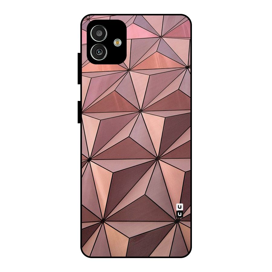 Rosegold Abstract Shapes Metal Back Case for Galaxy M13 5G