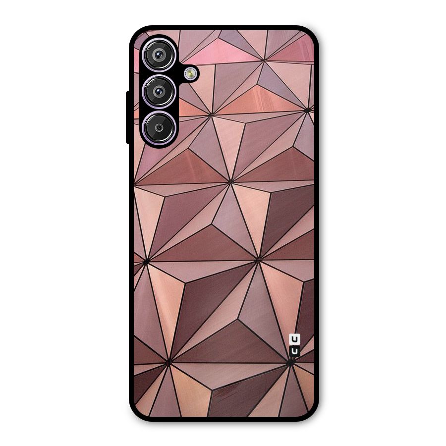 Rosegold Abstract Shapes Metal Back Case for Galaxy M15