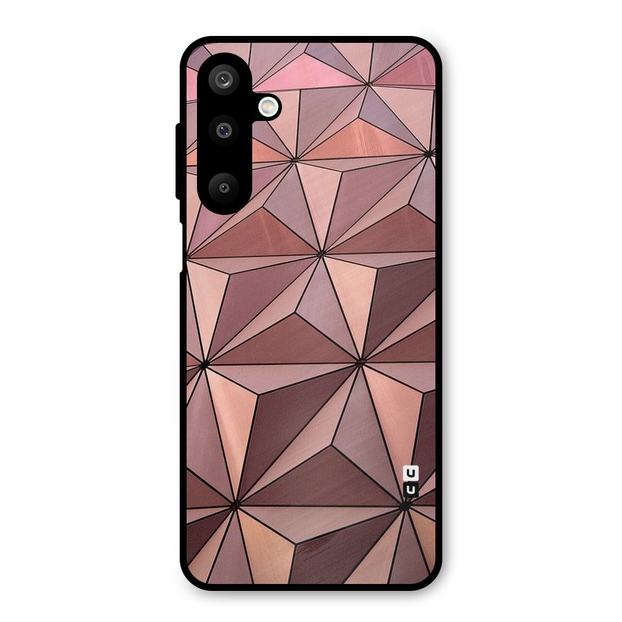 Rosegold Abstract Shapes Metal Back Case for Galaxy M16