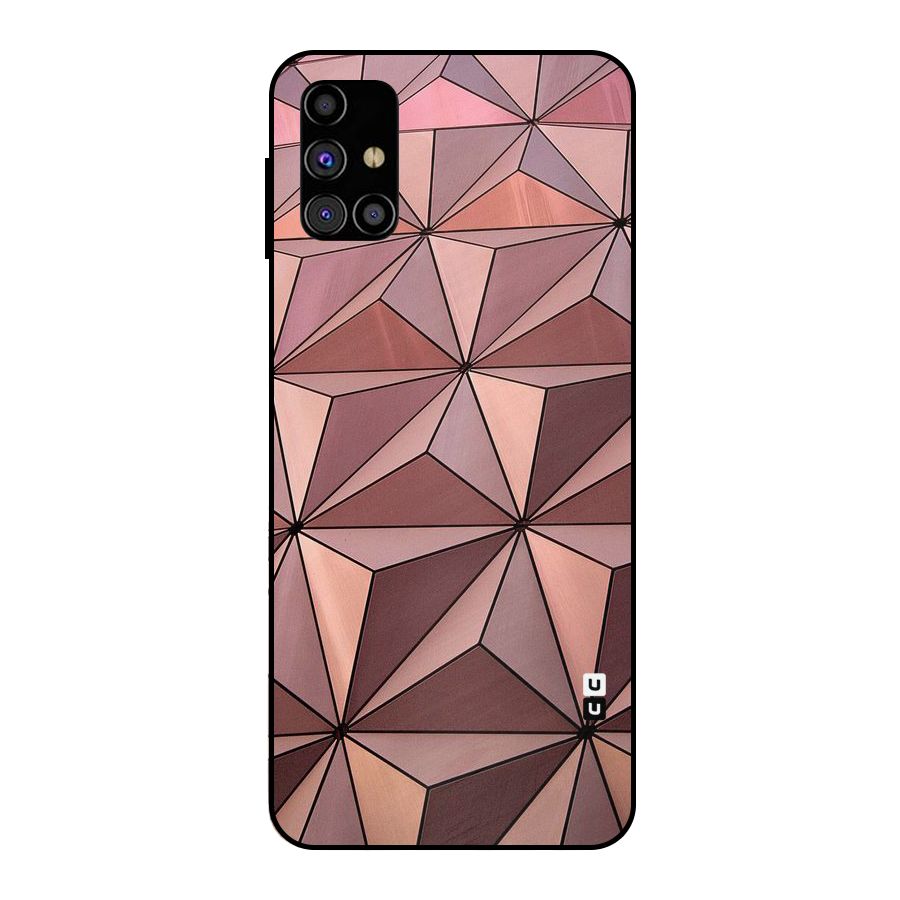 Rosegold Abstract Shapes Metal Back Case for Galaxy M31s