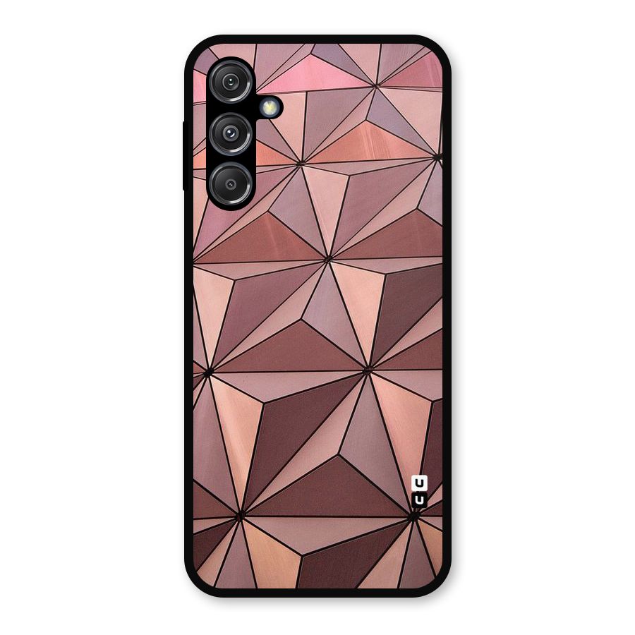 Rosegold Abstract Shapes Metal Back Case for Galaxy M34 5G