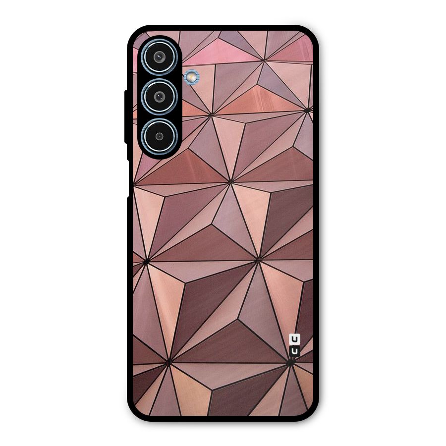 Rosegold Abstract Shapes Metal Back Case for Galaxy M35
