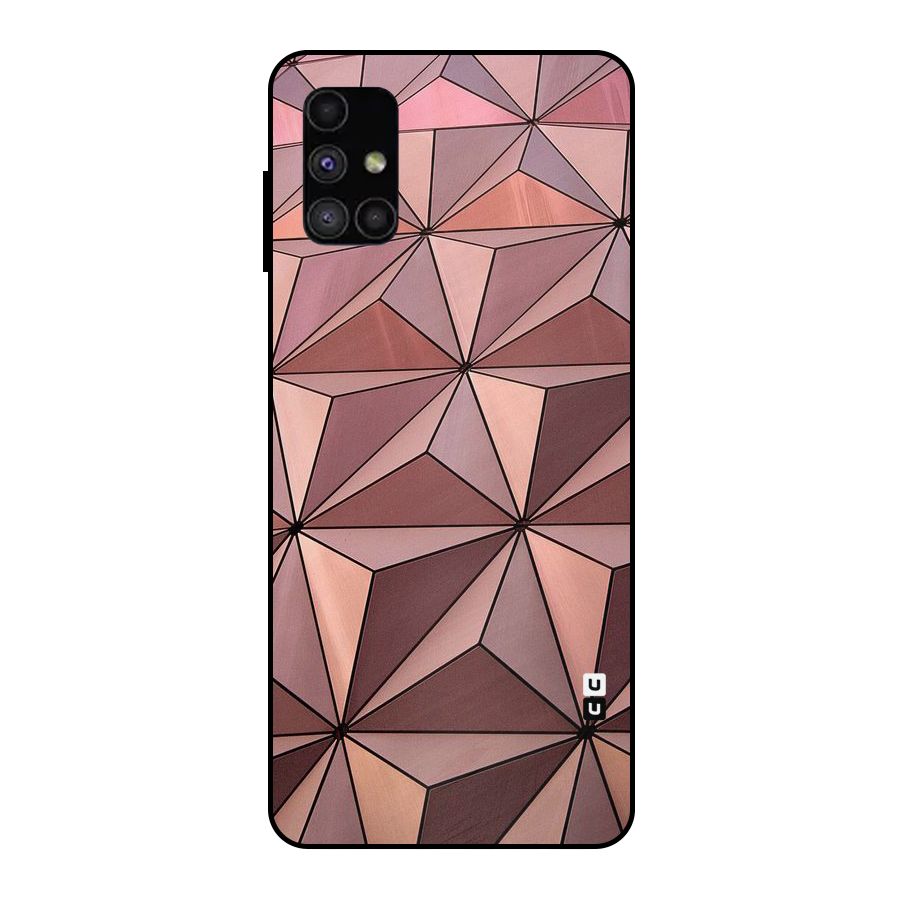 Rosegold Abstract Shapes Metal Back Case for Galaxy M51