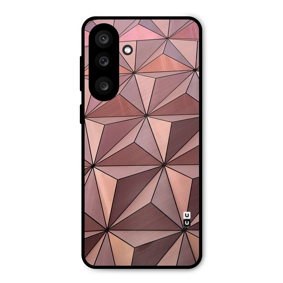Rosegold Abstract Shapes Metal Back Case for Galaxy M56