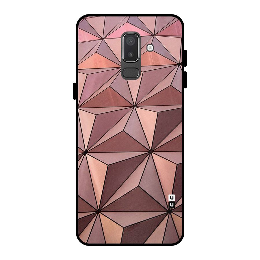 Rosegold Abstract Shapes Metal Back Case for Galaxy On8 (2018)