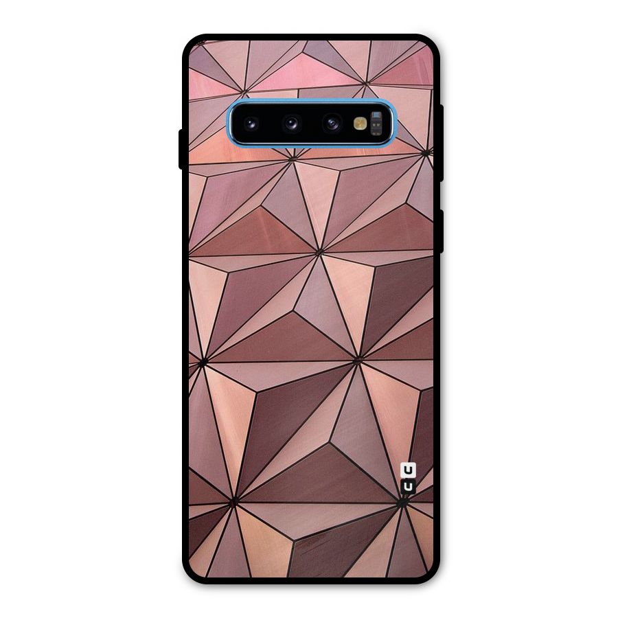 Rosegold Abstract Shapes Metal Back Case for Galaxy S10