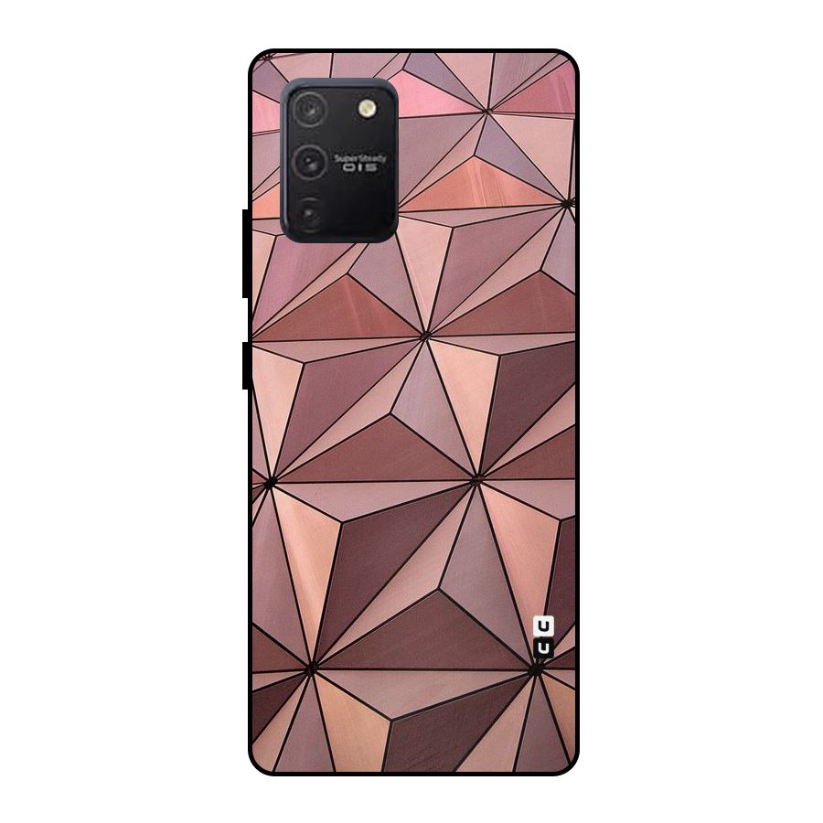 Rosegold Abstract Shapes Metal Back Case for Galaxy S10 Lite