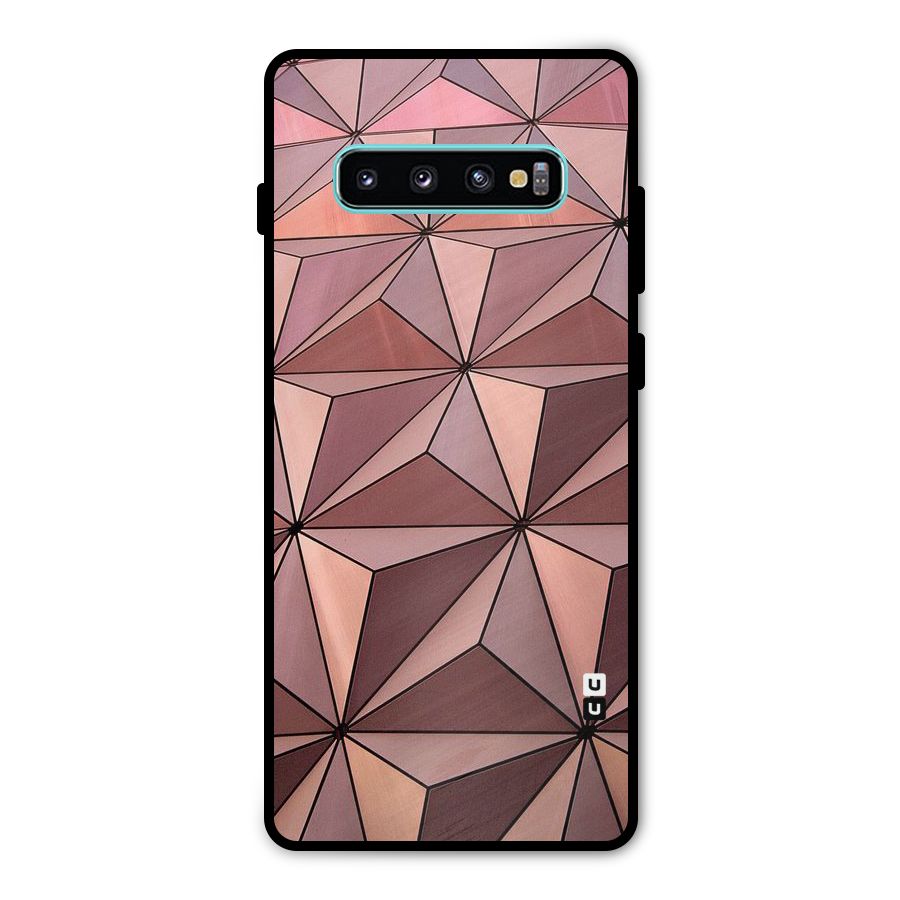 Rosegold Abstract Shapes Metal Back Case for Galaxy S10 Plus