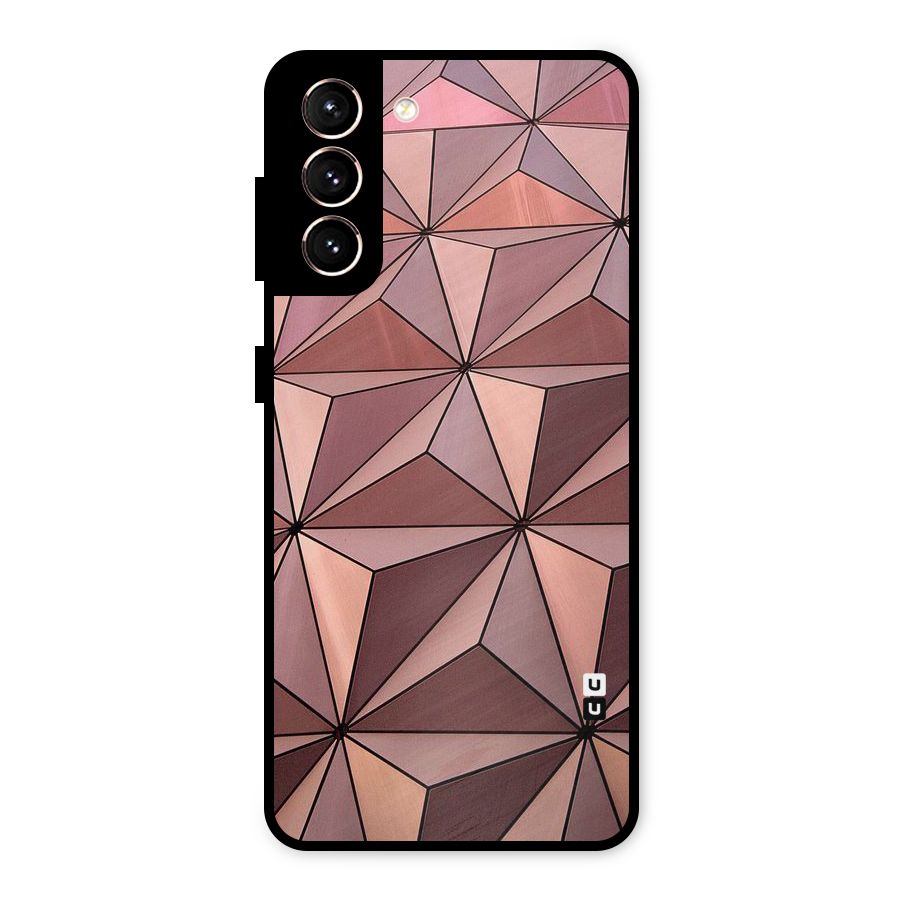 Rosegold Abstract Shapes Metal Back Case for Galaxy S21 5G