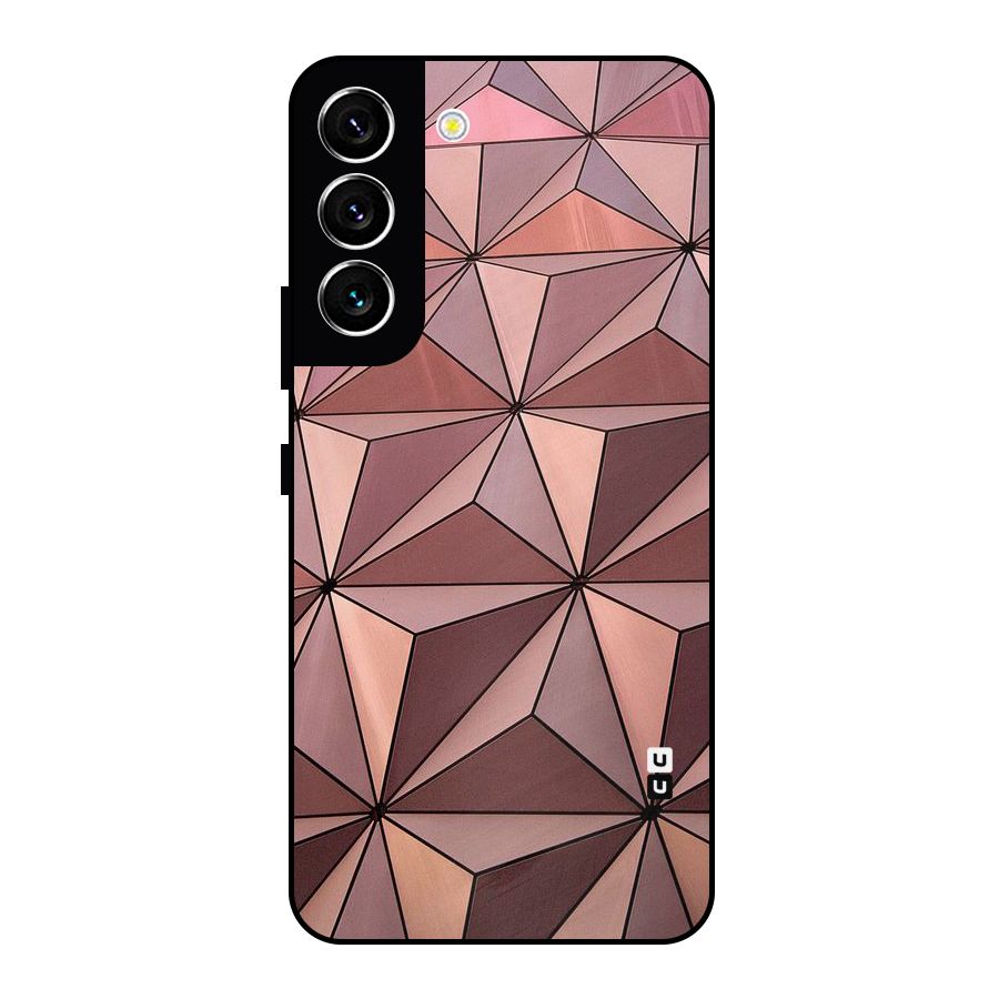 Rosegold Abstract Shapes Metal Back Case for Galaxy S22 5G