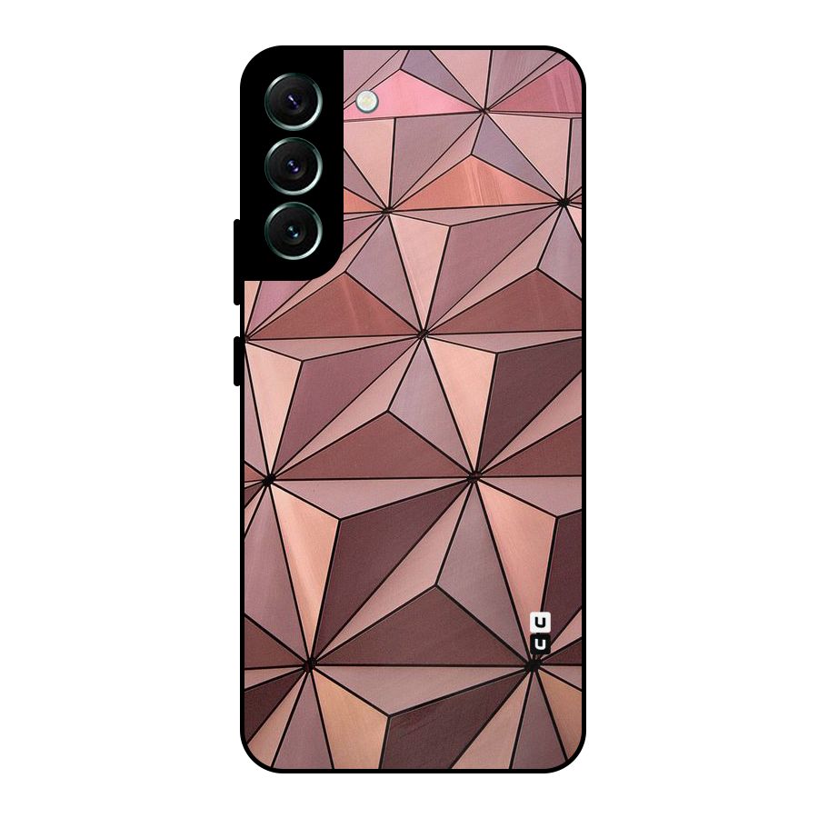 Rosegold Abstract Shapes Metal Back Case for Galaxy S22 Plus 5G