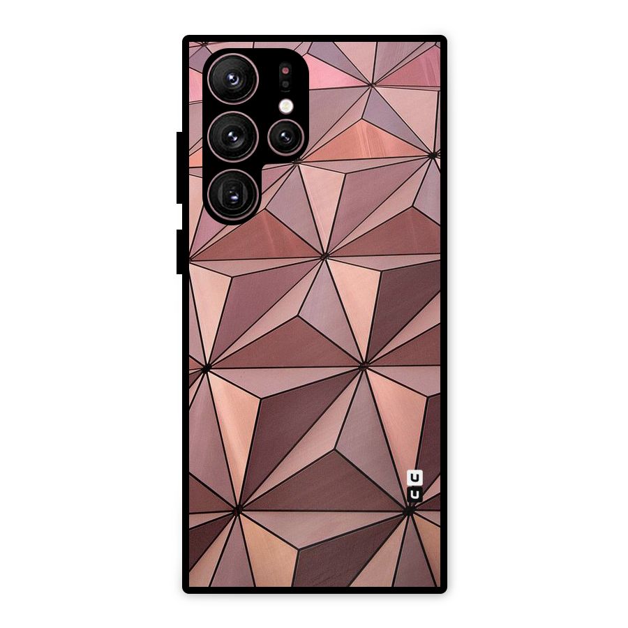 Rosegold Abstract Shapes Metal Back Case for Galaxy S22 Ultra 5G