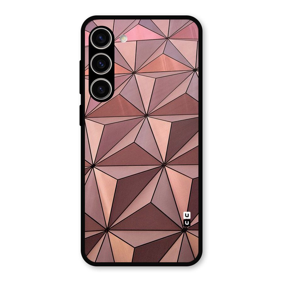 Rosegold Abstract Shapes Metal Back Case for Galaxy S23 Plus