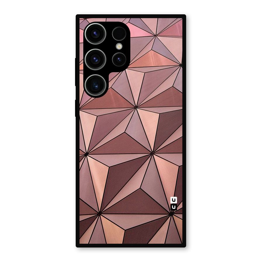 Rosegold Abstract Shapes Metal Back Case for Galaxy S23 Ultra