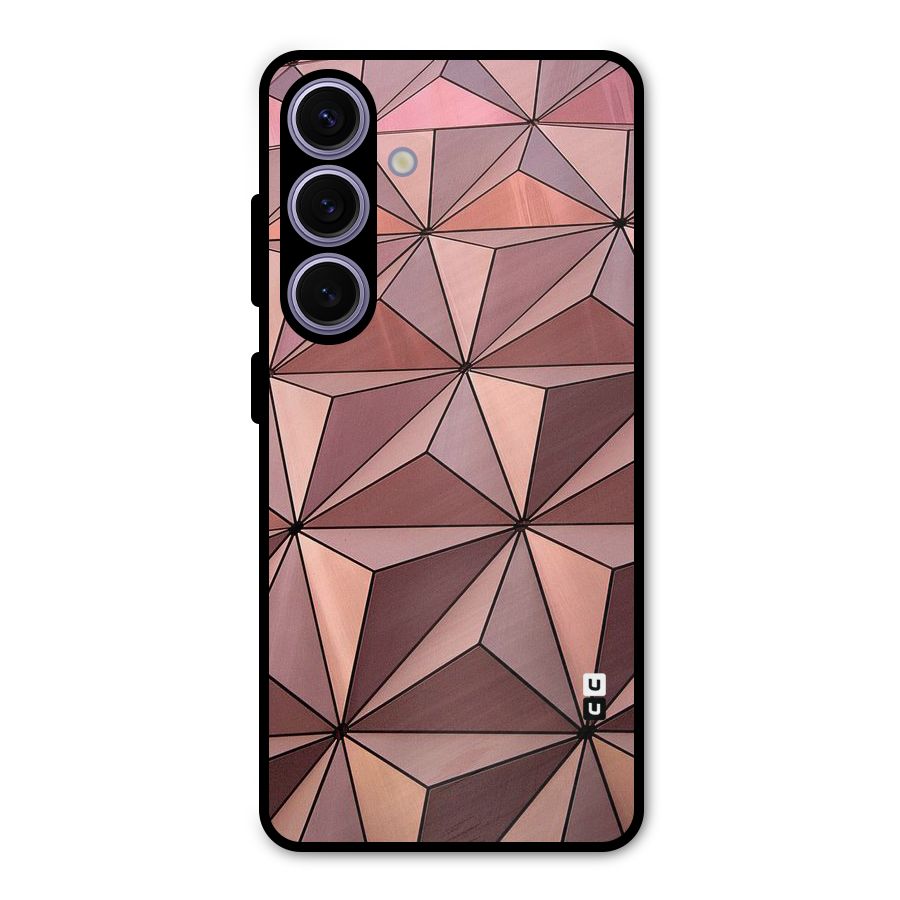 Rosegold Abstract Shapes Metal Back Case for Galaxy S24