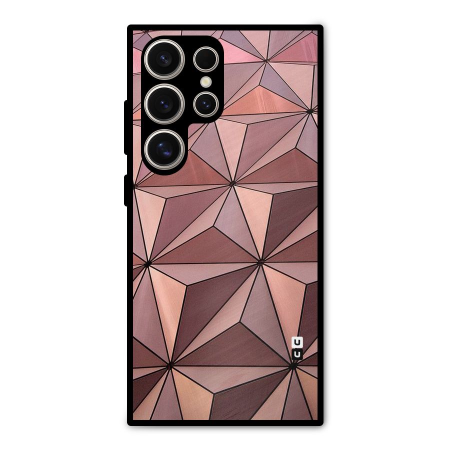 Rosegold Abstract Shapes Metal Back Case for Galaxy S24 Ultra