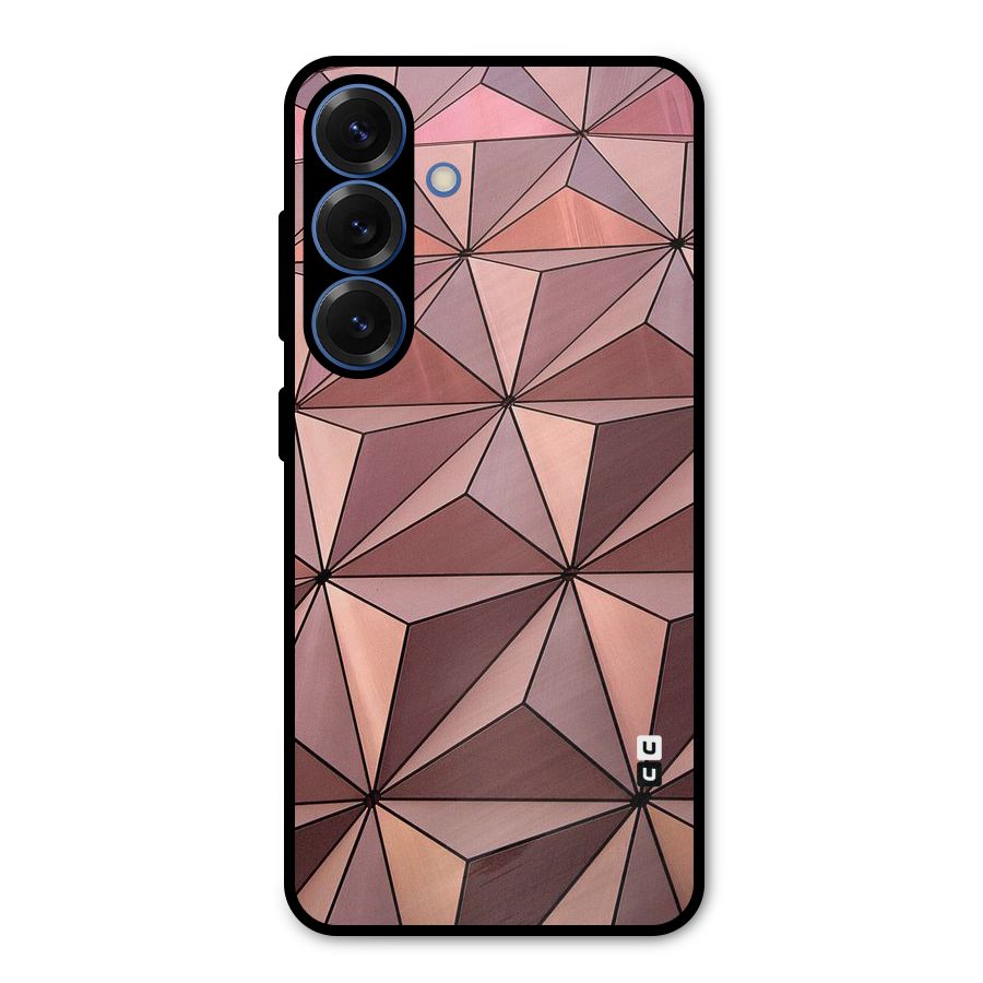 Rosegold Abstract Shapes Metal Back Case for Galaxy S25