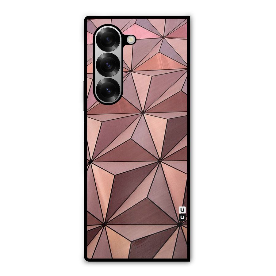 Rosegold Abstract Shapes Metal Back Case for Galaxy Z Fold6
