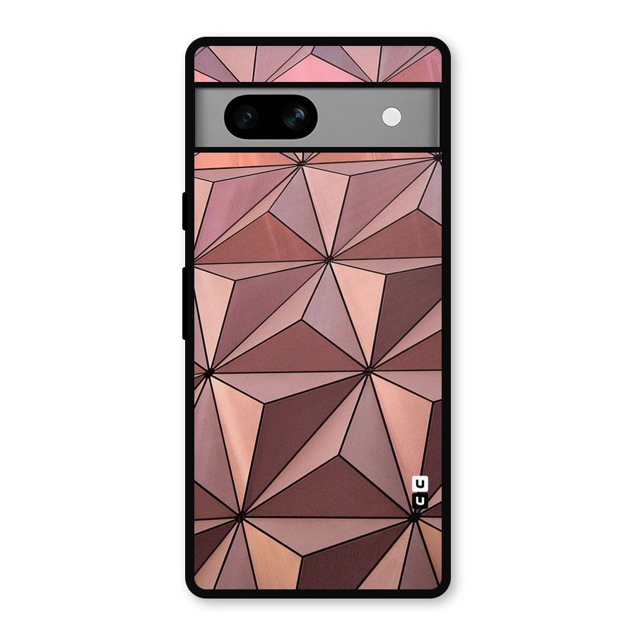 Rosegold Abstract Shapes Metal Back Case for Google Pixel 7a