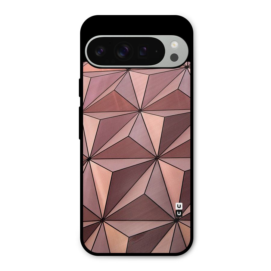 Rosegold Abstract Shapes Metal Back Case for Google Pixel 9 Pro XL