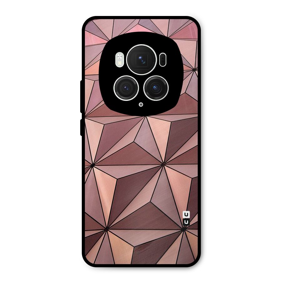 Rosegold Abstract Shapes Metal Back Case for Honor Magic6 Pro