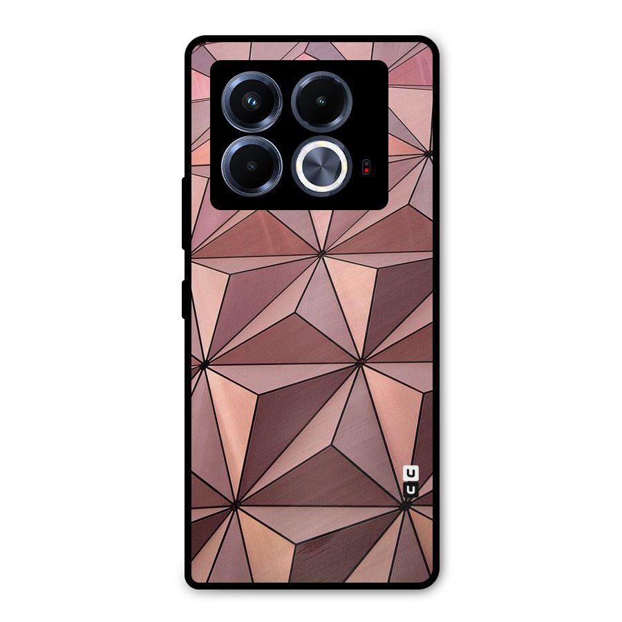 Rosegold Abstract Shapes Metal Back Case for Infinix Note 40 5G