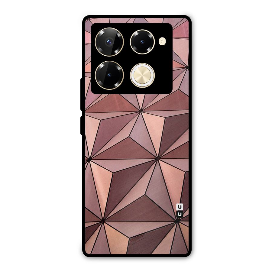 Rosegold Abstract Shapes Metal Back Case for Infinix Note 40 Pro Plus