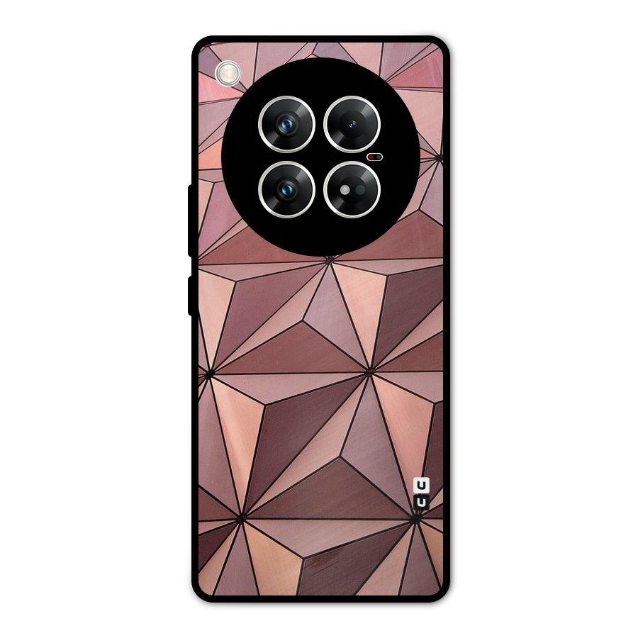 Rosegold Abstract Shapes Metal Back Case for Infinix Zero 40 5G
